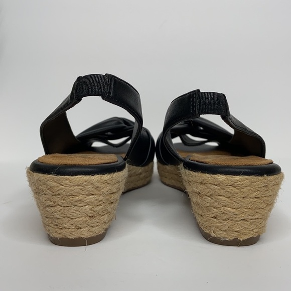 G.H. BASS & Co. Black Wedge Sandals Size 6.5 - Picture 11 of 16